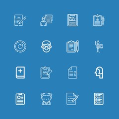 Editable 16 exam icons for web and mobile