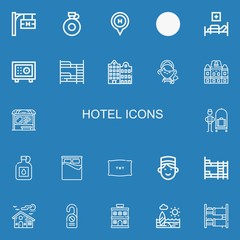 Editable 22 hotel icons for web and mobile