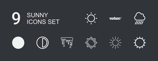 Editable 9 sunny icons for web and mobile