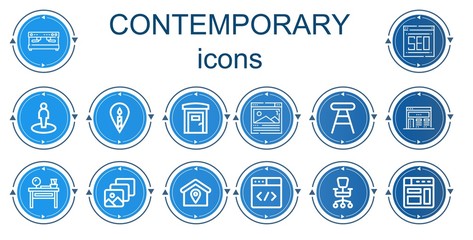 Editable 14 contemporary icons for web and mobile