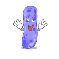 A cartoon design of legionella having a crazy face