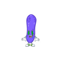 mascot character style of rich escherichia coli with money eyes