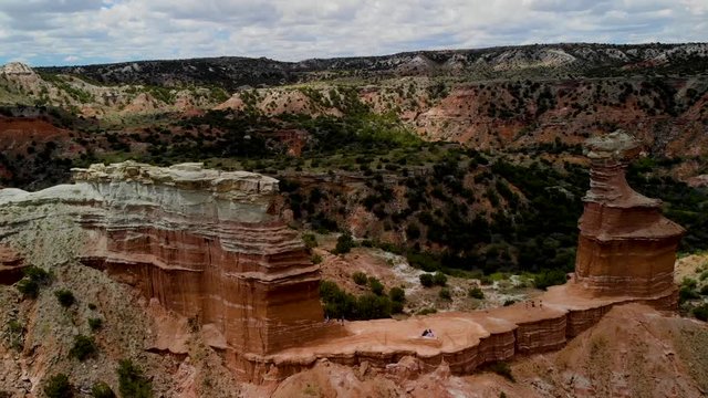 Drone flight over Lighthouse Peak in Palo Duro Canyon State Park, Texas
