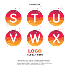 set initial letter colorful logo in the circle. Vector design template elements for your application or company identity.