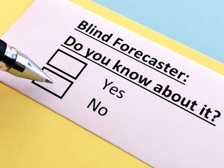 Obraz premium One person is answering quetion about blind forecaster.