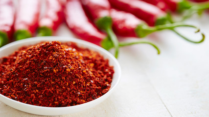 Obraz na płótnie Canvas Ground red chili pepper 