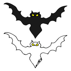 Bat silhouette. Printable template.