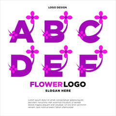 set initial letter flower Logo design