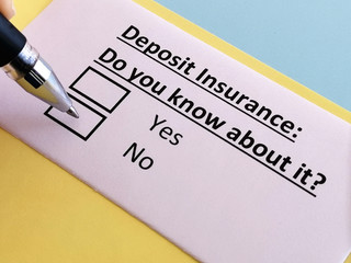 Fototapeta premium One person is answering quetion about deposit insurance.