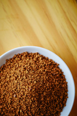 Instant coffee on white plate