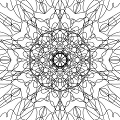 Curved lines, curls mandala coloring. Abstract pattern. Circles and lines, shapes.