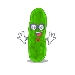 Mascot design style of geek legionella micdadei with glasses