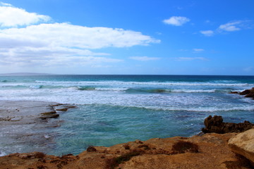 Fototapeta na wymiar beach and sea in por lincoln, south australia