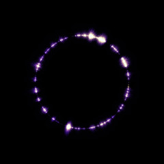 抽象的な青い光線の輪と黒背景