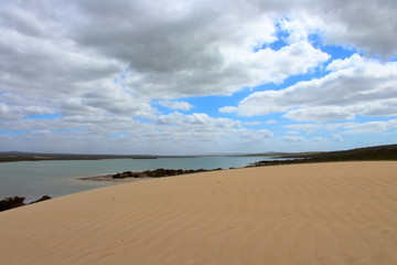 Fototapeta na wymiar beach and clouds in port lincoln, australia