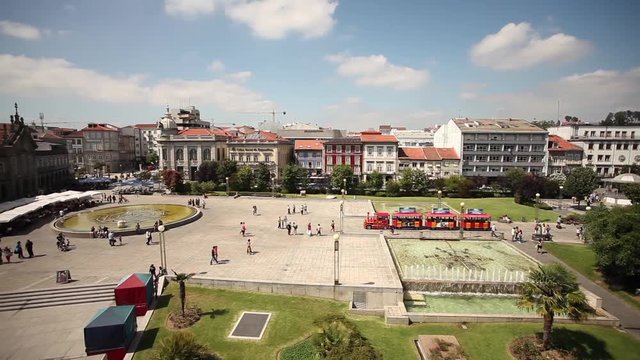 Square in City Of Braga Aerial View