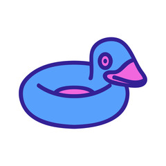 swimming ring inflatable duck icon vector. swimming ring inflatable duck sign. color symbol illustration