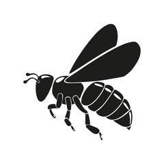 Bee Silhouette White Background Animal Making Honey