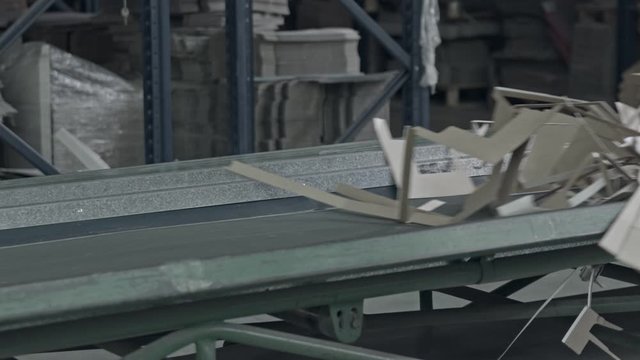 Industrial tape of machine recycling cardboard