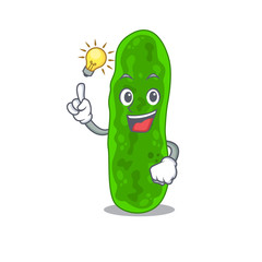 Mascot character design of legionella micdadei with has an idea smart gesture