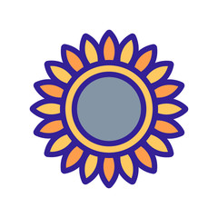 sunflower ripened with frequent leaves icon vector. sunflower ripened with frequent leaves sign. color symbol illustration
