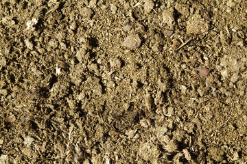 Shredded manure, dry, pile of manure.