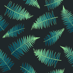 Seamless repeating pattern of fern leaves