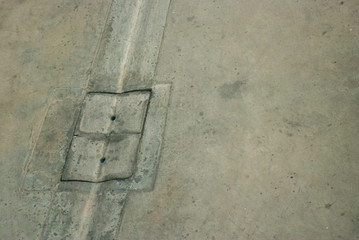 Fototapeta premium Drainage pipes on the floor