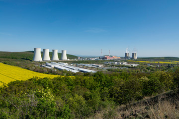 Fototapeta na wymiar Panoramic view of Nuclear power plant Mochovce.