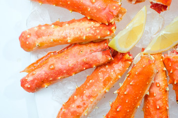 crab on a white background laid out in a plate