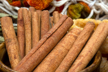 Fragrant Cinnamon Sticks Texture Background