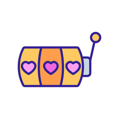jackpot in form of three hearts icon vector. jackpot in form of three hearts sign. color symbol illustration