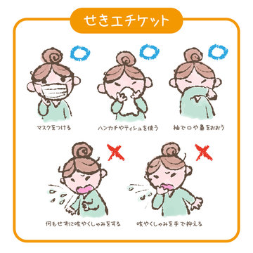感染症対策 咳エチケットのイラスト Stock Vector Adobe Stock 感染症対策 咳エチケットのイラスト Stock Vector Adobe Stock