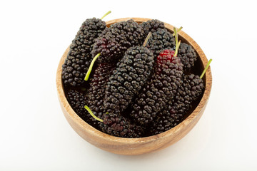 fresh and ripe mulberries background