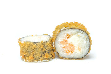 sushi and rolls on a white background food