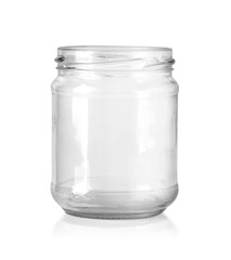 Open empty glass jar