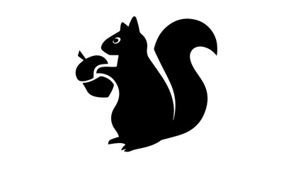 Squirrel silhouette on white background