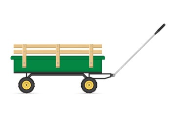 Green garden cart vector illustration isolated on white background
