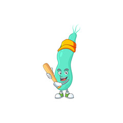 Helicobacter pylory cartoon design concept of hold baseball stick