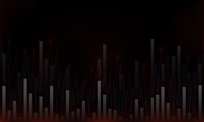 Financial crisis graph. Shares fall down. Economy fallout. Space for text. Vector illustration.