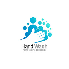 Hand wash logo, Washing hands with soap to prevent virus and bacterial