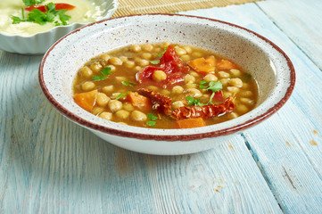 Moroccan Chickpea, Carrot, and Spinach Soup