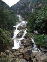 Fototapeta na wymiar Rawana Ella is a waterfall situated in Ella Wellawaya Road Sri Lanka.