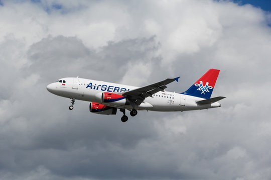 Commercial Airplane Airbus A320 Of Air Serbia