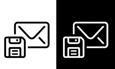 Email and Messaging Icons vector design black and white 