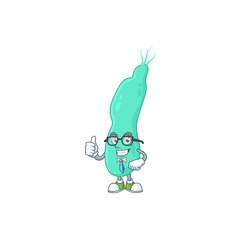 Cartoon character design of helicobacter pylory successful businessman