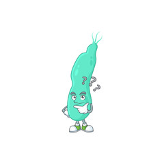 Helicobacter pylory mascot design concept having confuse gesture