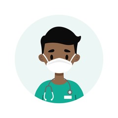 Male doctor/nurse wearing a mask