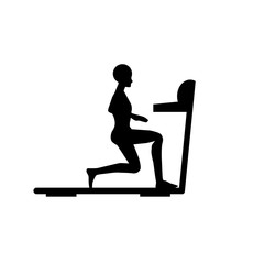 Treadmill, silhouette, simple, sport, fit.