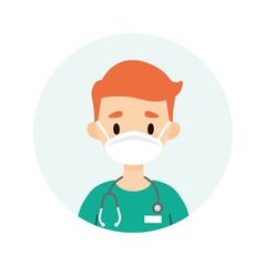 Male doctor/nurse wearing a mask